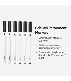 Cricut 2.5mm Black Permanent Markers 6ct