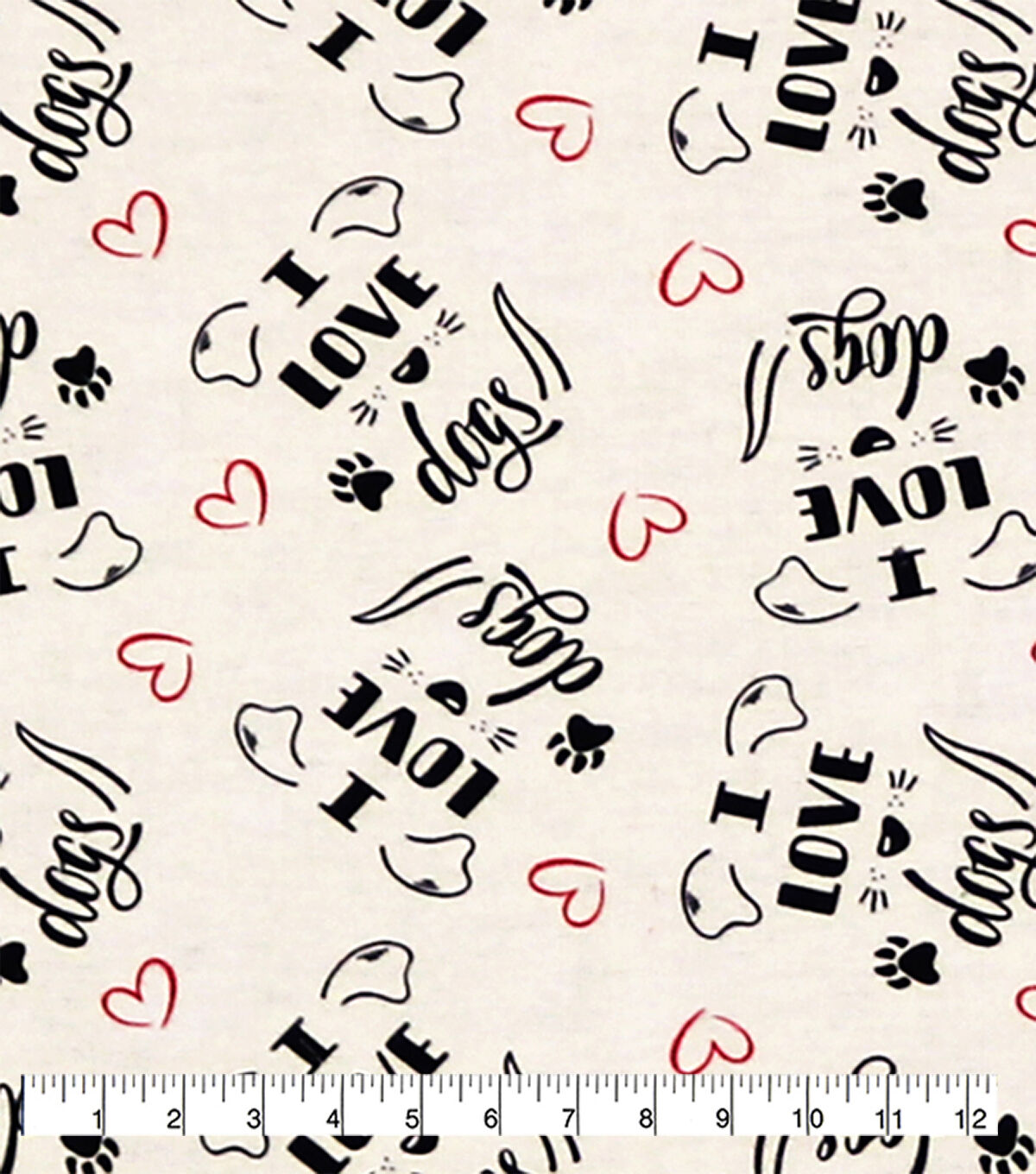 I Love Dogs Super Snuggle Flannel Fabric