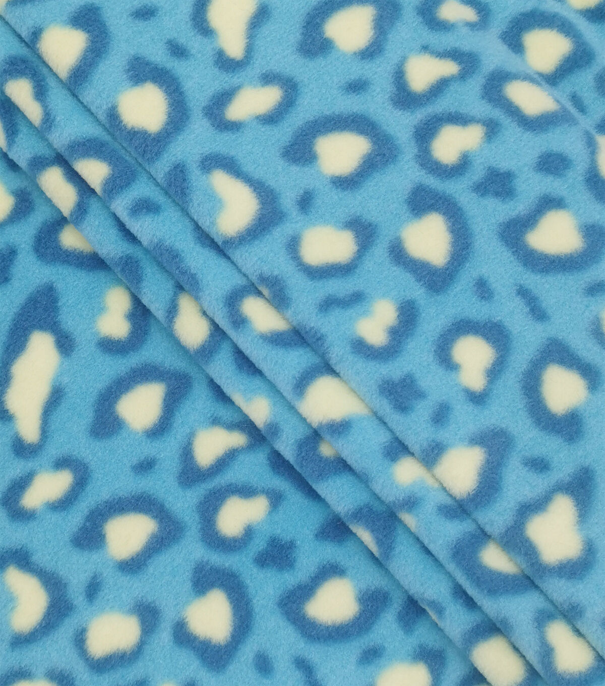 Blue & Yellow Cheetah Skin Anti Pill Fleece Fabric