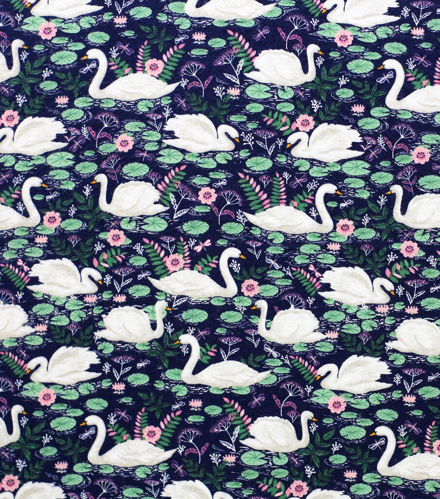 Curious Swans Super Snuggle Flannel Fabric