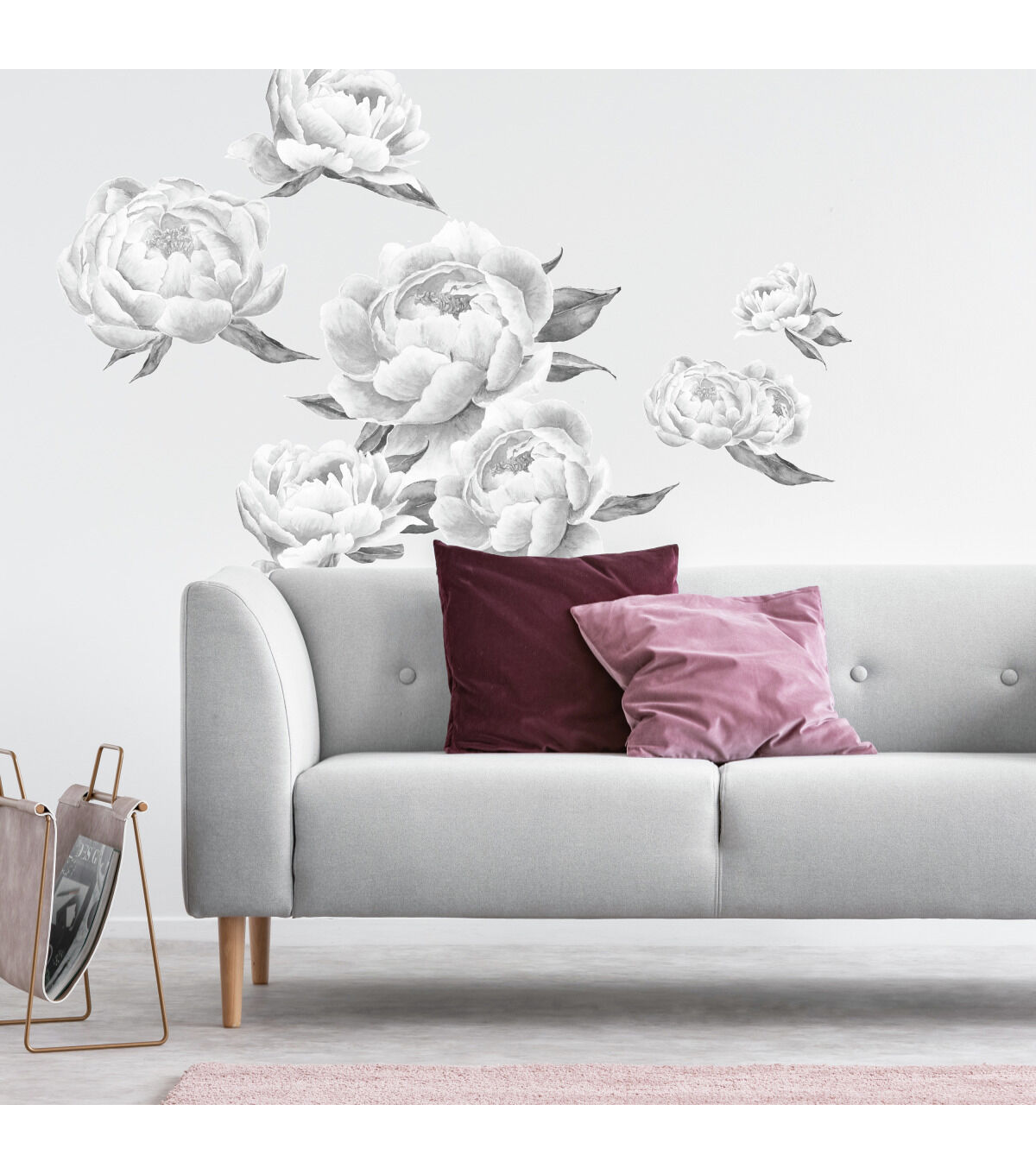 RoomMates Black Peonies Peel And Stick Decals - Black