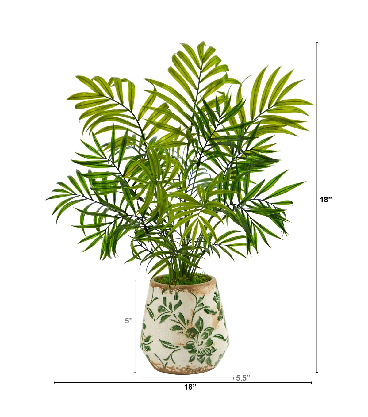 Nearly Natural 18 Mini Areca Palm Artificial Plant in Floral Vase