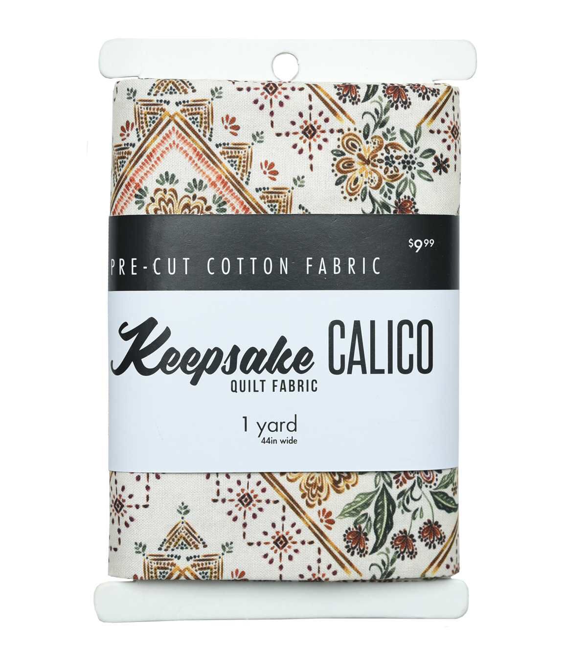 1yd Precut Multi Kaleidoscope Quilt Cotton Fabric by Keepsake Calico