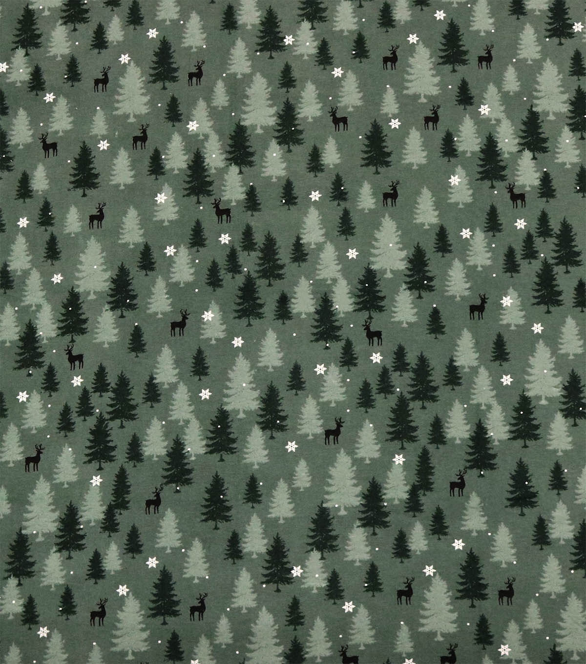 Green Tonal Trees Super Snuggle Christmas Flannel Fabric