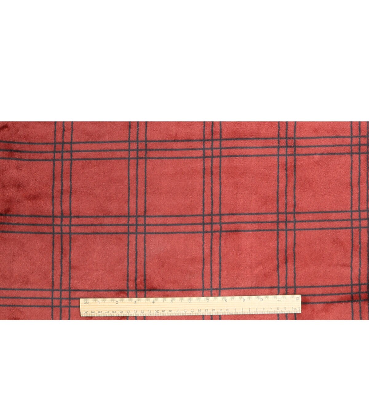 Tapestry Red Plaid Sew Lush Fleece Fabric