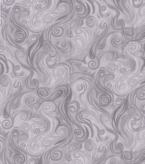Gray Bold Swirls Cotton Fabric by Keepsake Calico