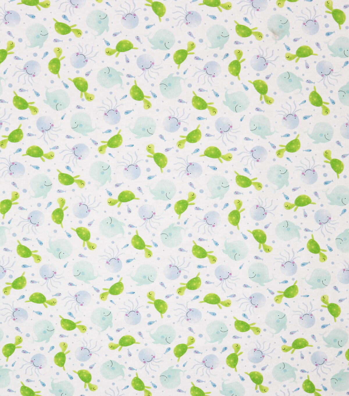 Watercolor Sea Life Super Snuggle Flannel Fabric