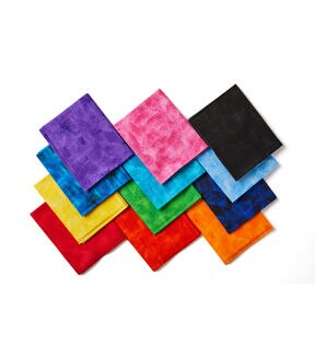 18 x 21 Brushstroke Bright Cotton Fat Quarter Bundle 12pc