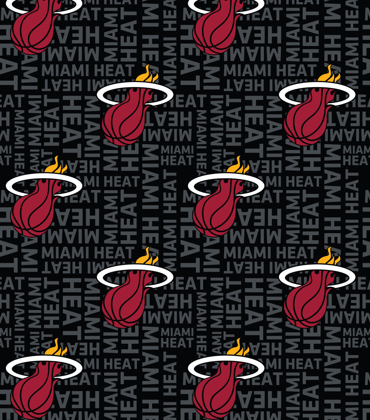 Miami Heat Toss Wordmark NBA Fleece Fabric