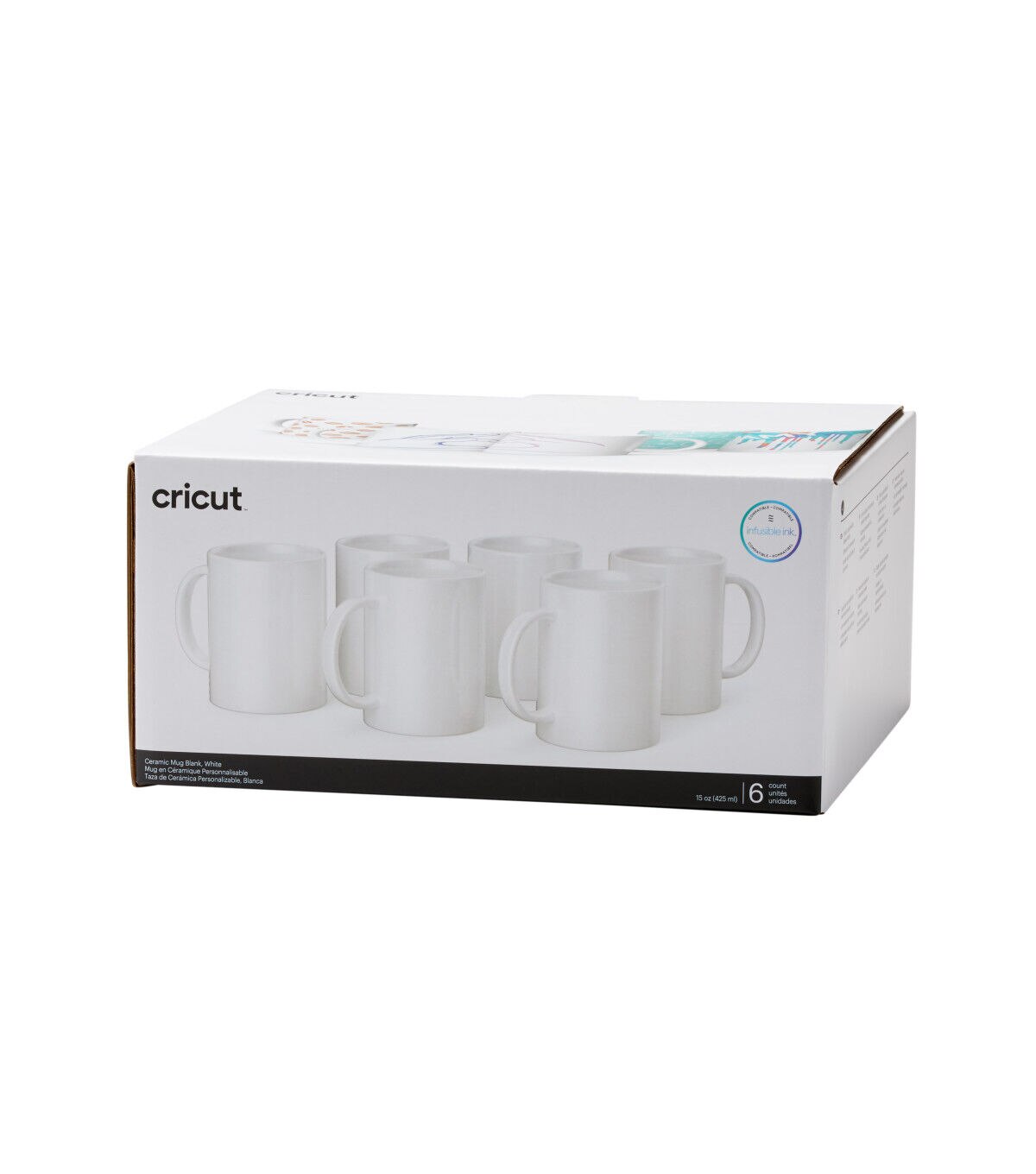 Cricut Mug Press 15oz White Ceramic Blank Mugs 6ct