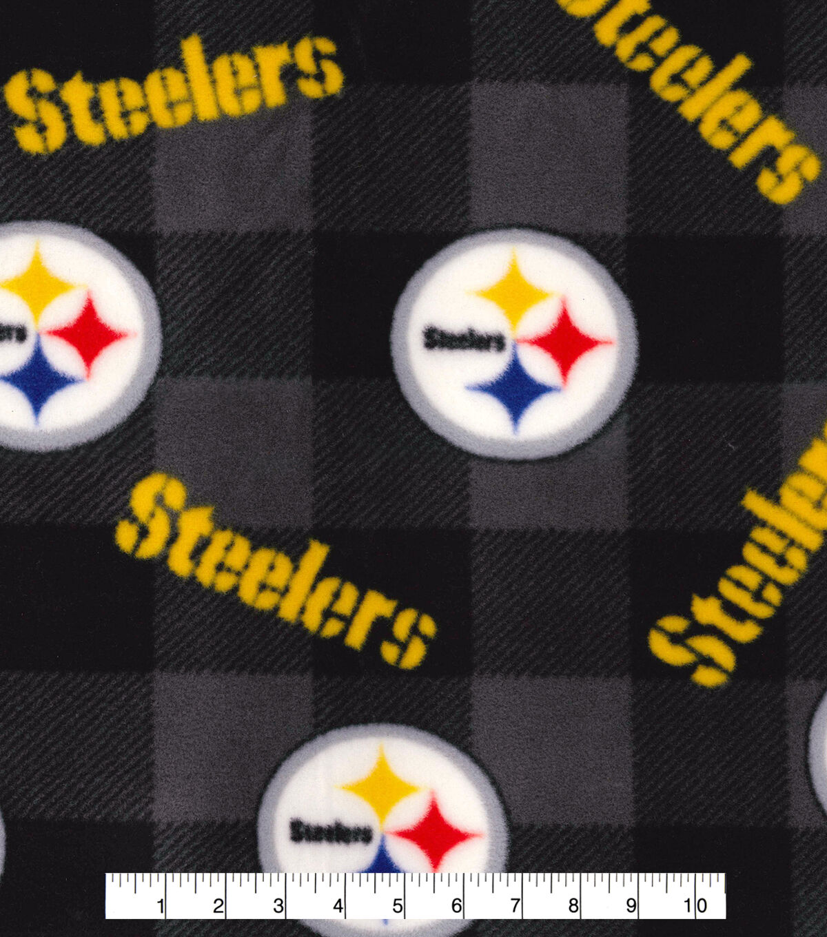 Fabric Traditions Pittsburgh Steelers Fleece Fabric Buffalo Check