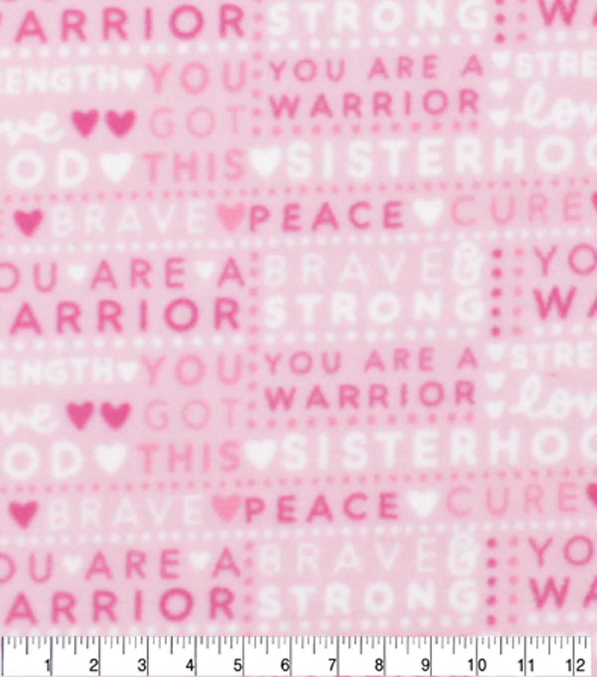 Pink Breast Cancer Awareness You Are A Warrior Anti Pill Fleece Fabric
