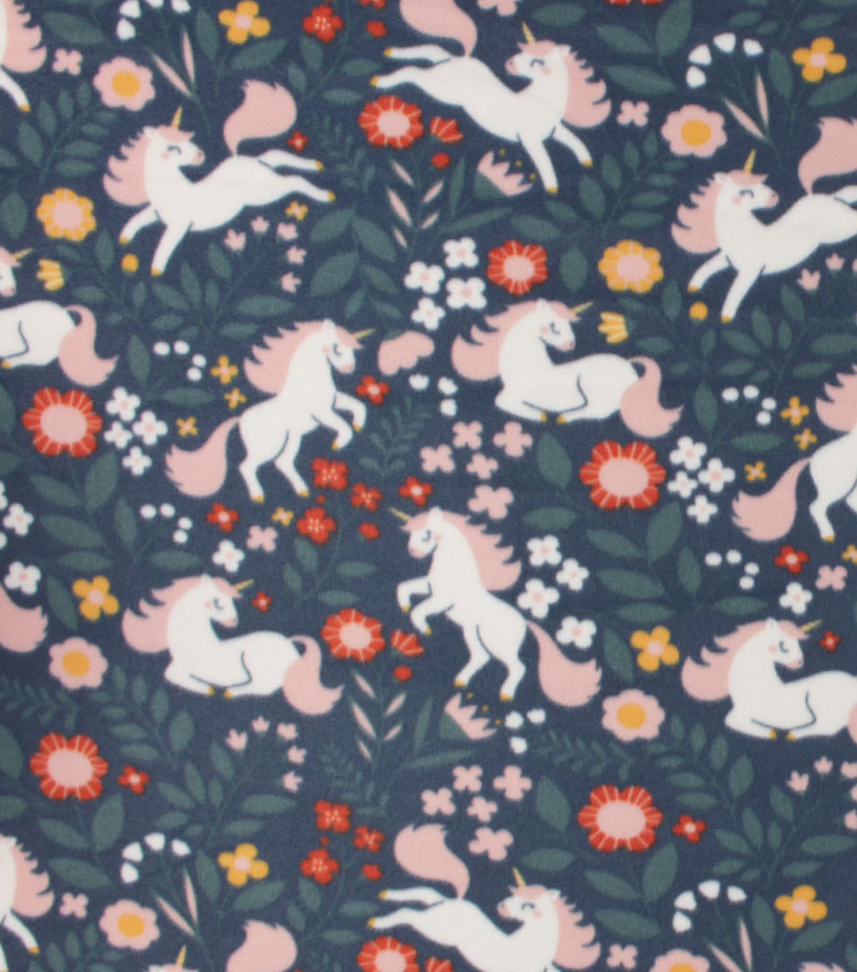 Unicorn Floral Blizzard Fleece Fabric