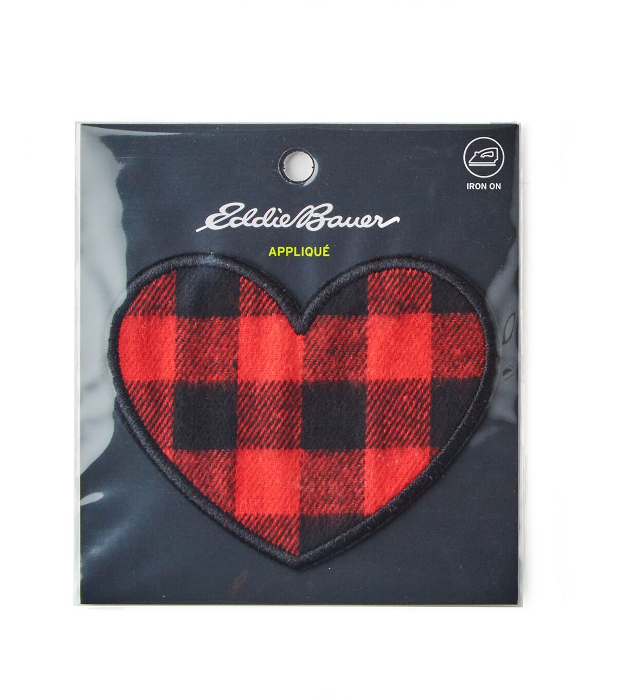 Eddie Bauer 3.5 Plaid Heart Iron On Patch
