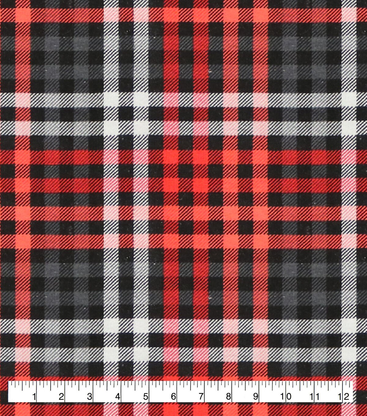 Red Black Tartan Super Snuggle Flannel Fabric