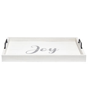 All The Rages Decorative Joy Wood Serving Tray 15.50 x 12