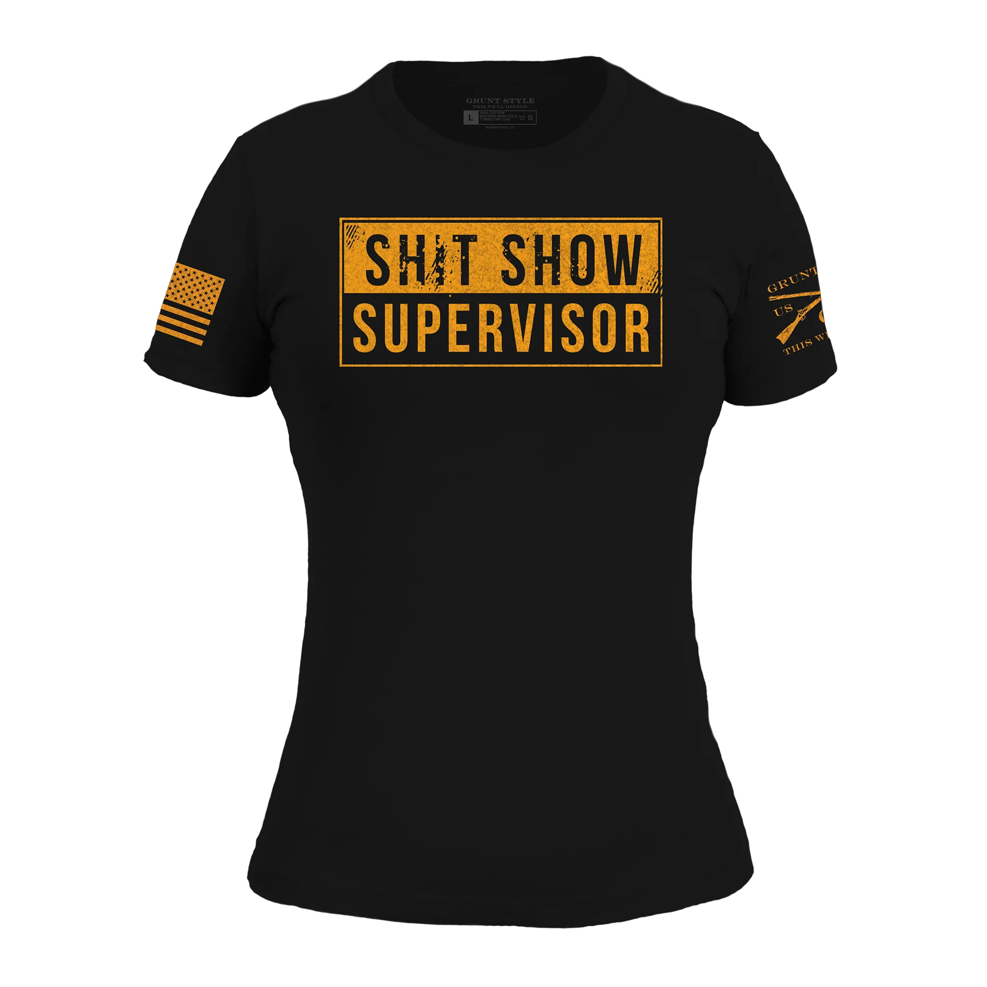 Women's Sh*t Show Supervisor Slim Fit T-Shirt - Black