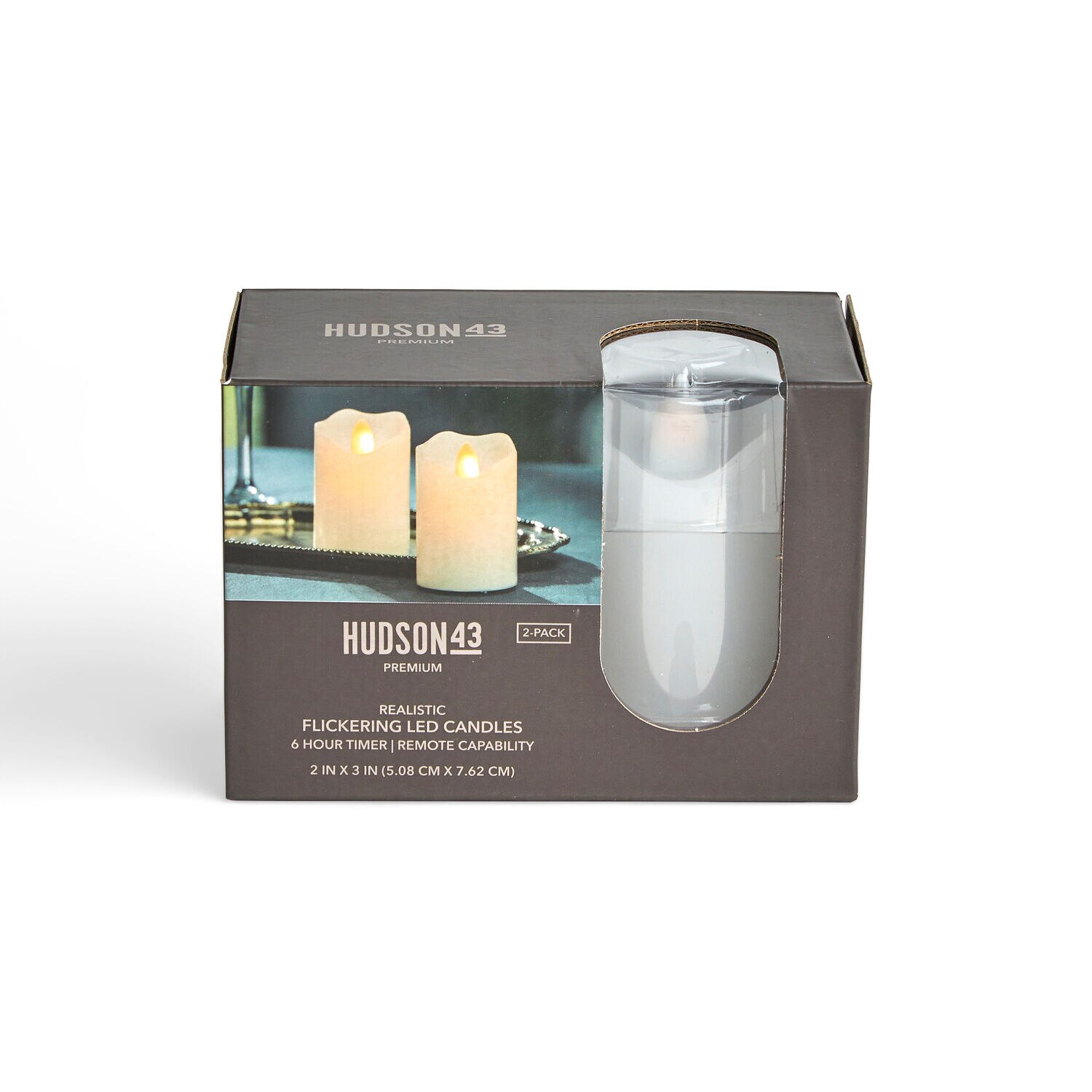 2 x 3 LED White Wave Edge Pillar Candles 2pk by Hudson 43