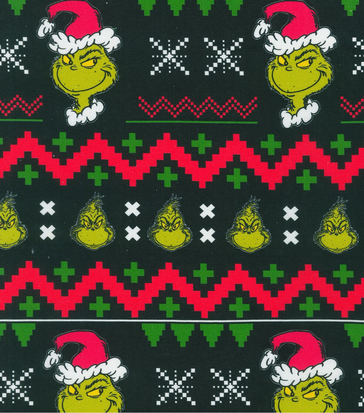 Grinch Ugly Sweater Christmas Cotton Fabric
