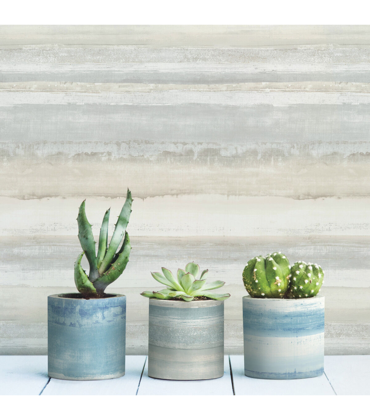 RoomMates Wallpaper Tan Watercolor Stripe