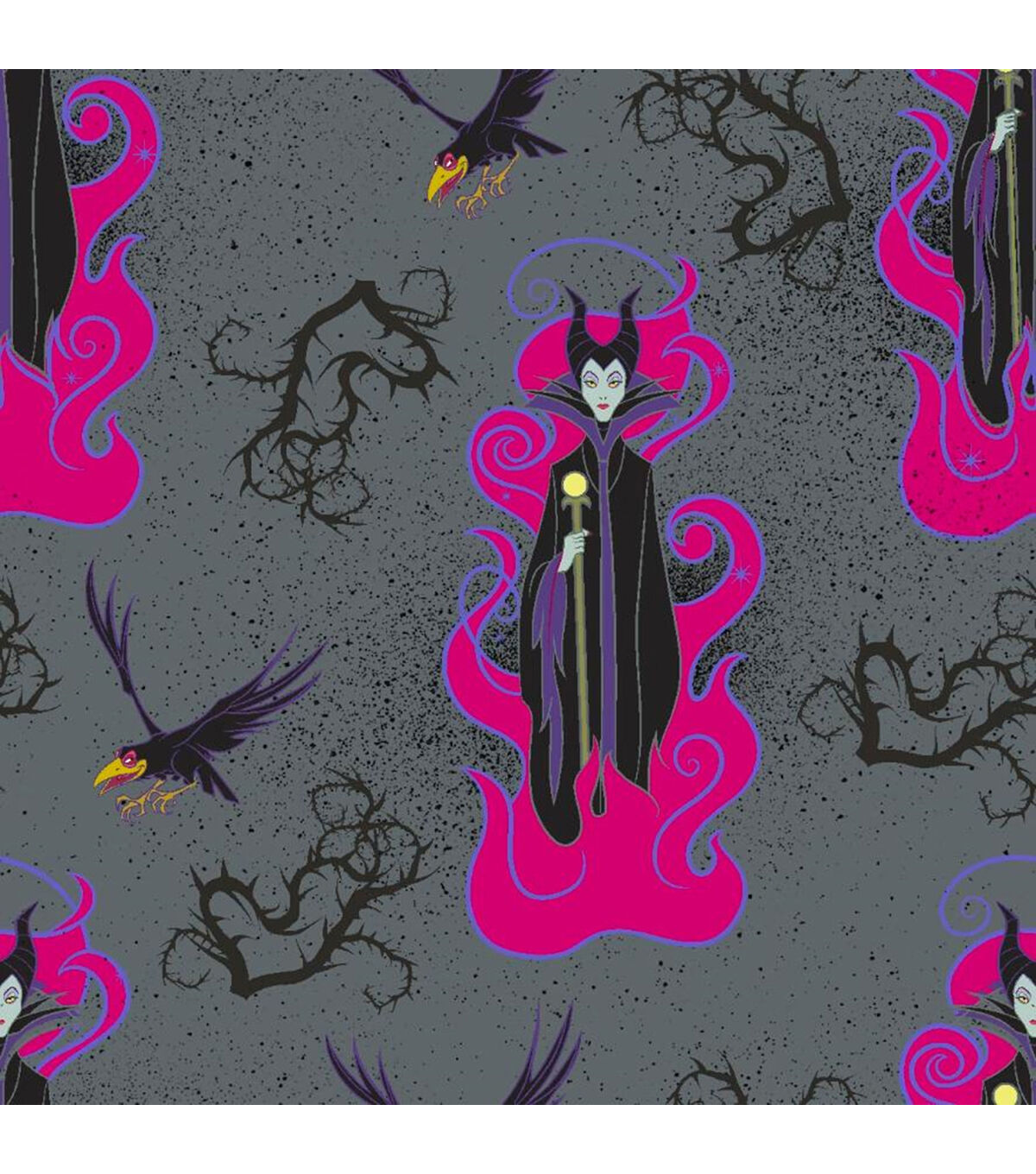 Disney Maleficent Fleece Fabric Allover