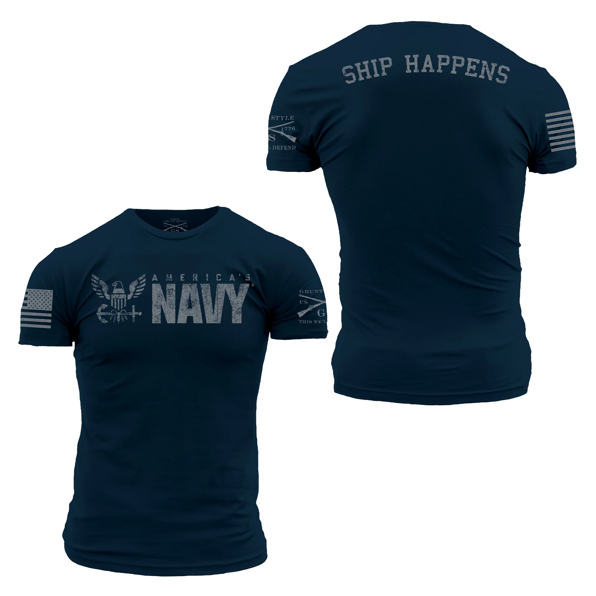 USN - Ship Happens 2.0 T-Shirt - Navy