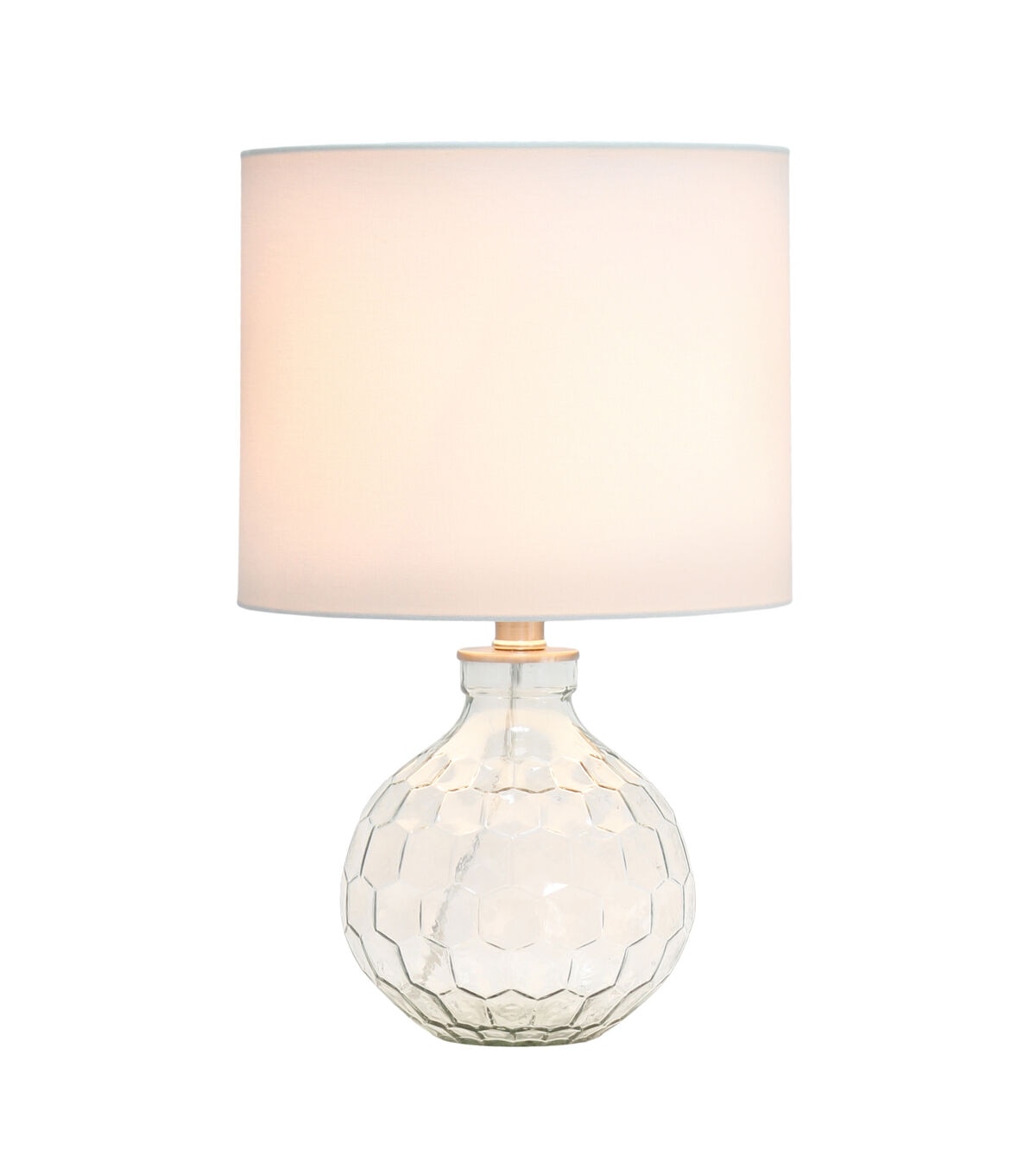 All The Rages 17.75 Clear Honeycomb Glass Table Lamp With White Shade