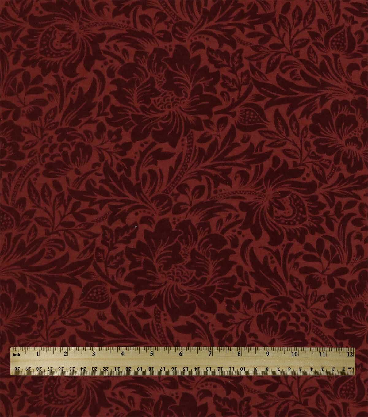 108 Red Floral Print Wide Flannel Fabric
