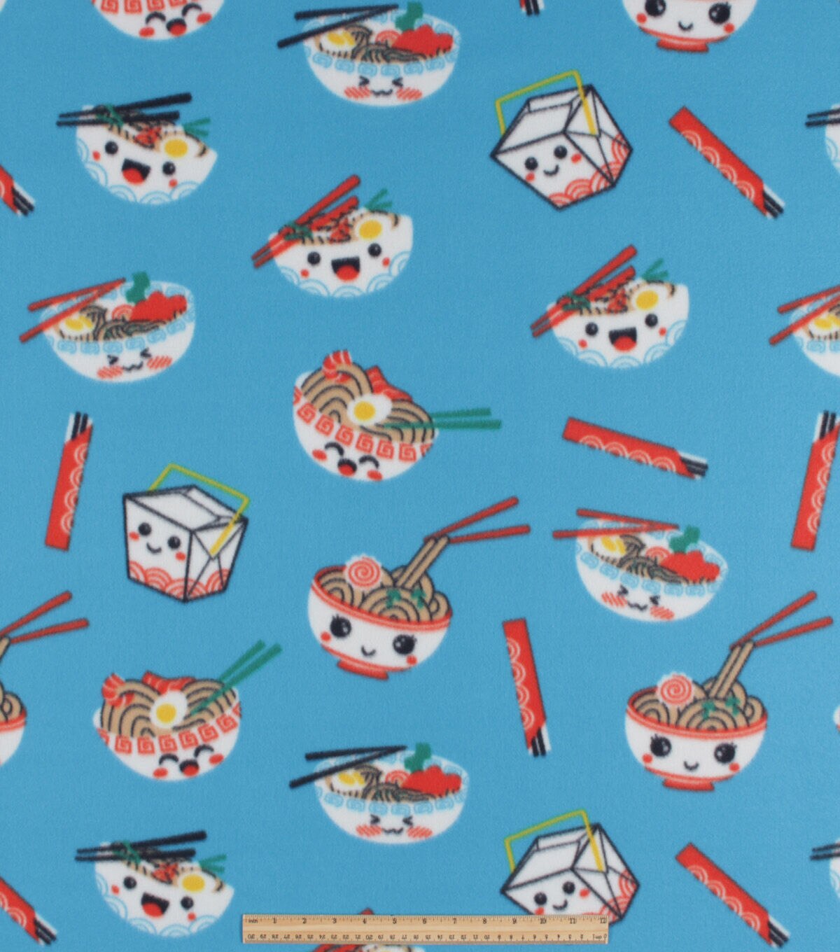 Cute Take Out Blizzard Prints Fleece Fabric