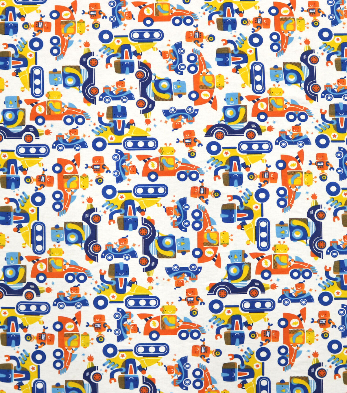 Racing Robots Super Snuggle Flannel Fabric