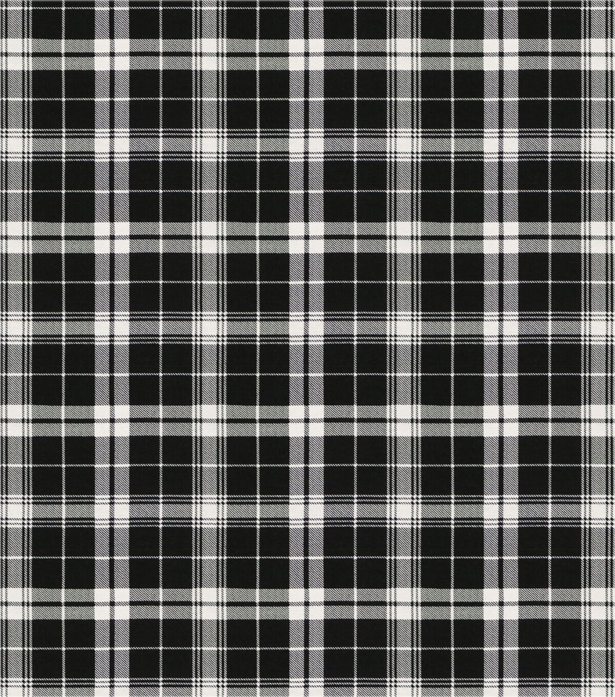 Plaid Black White 108 Wide Flannel Fabric