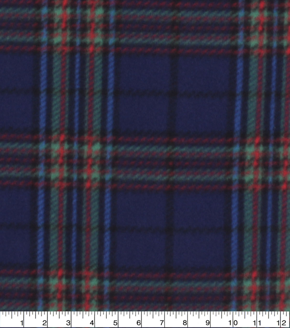 Navy Tartan Plaid Blizzard Fleece Fabric