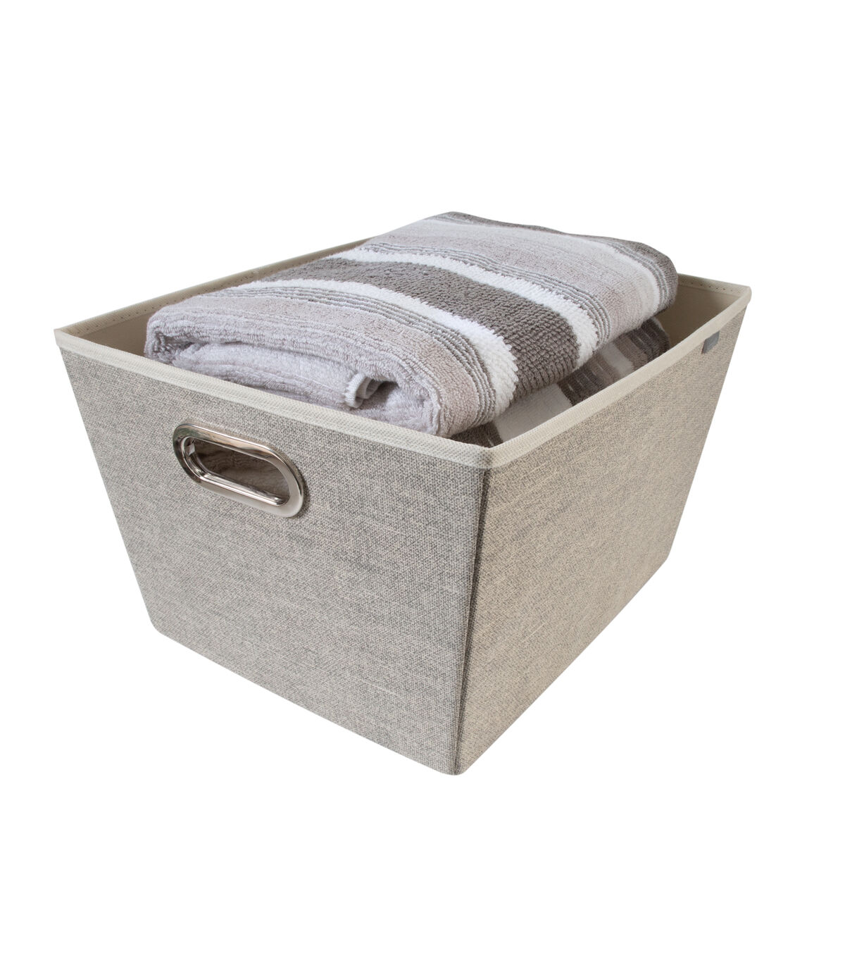 Simplify 17 Faux Jute Grommet Storage Bin With Handles