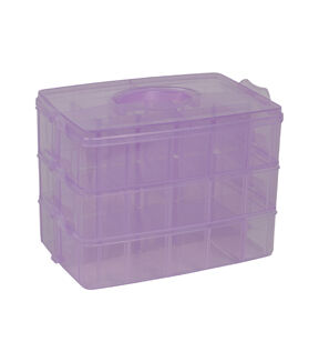 Everything Mary 10 Purple 30 Compartment Stackable Plastic Storage Box