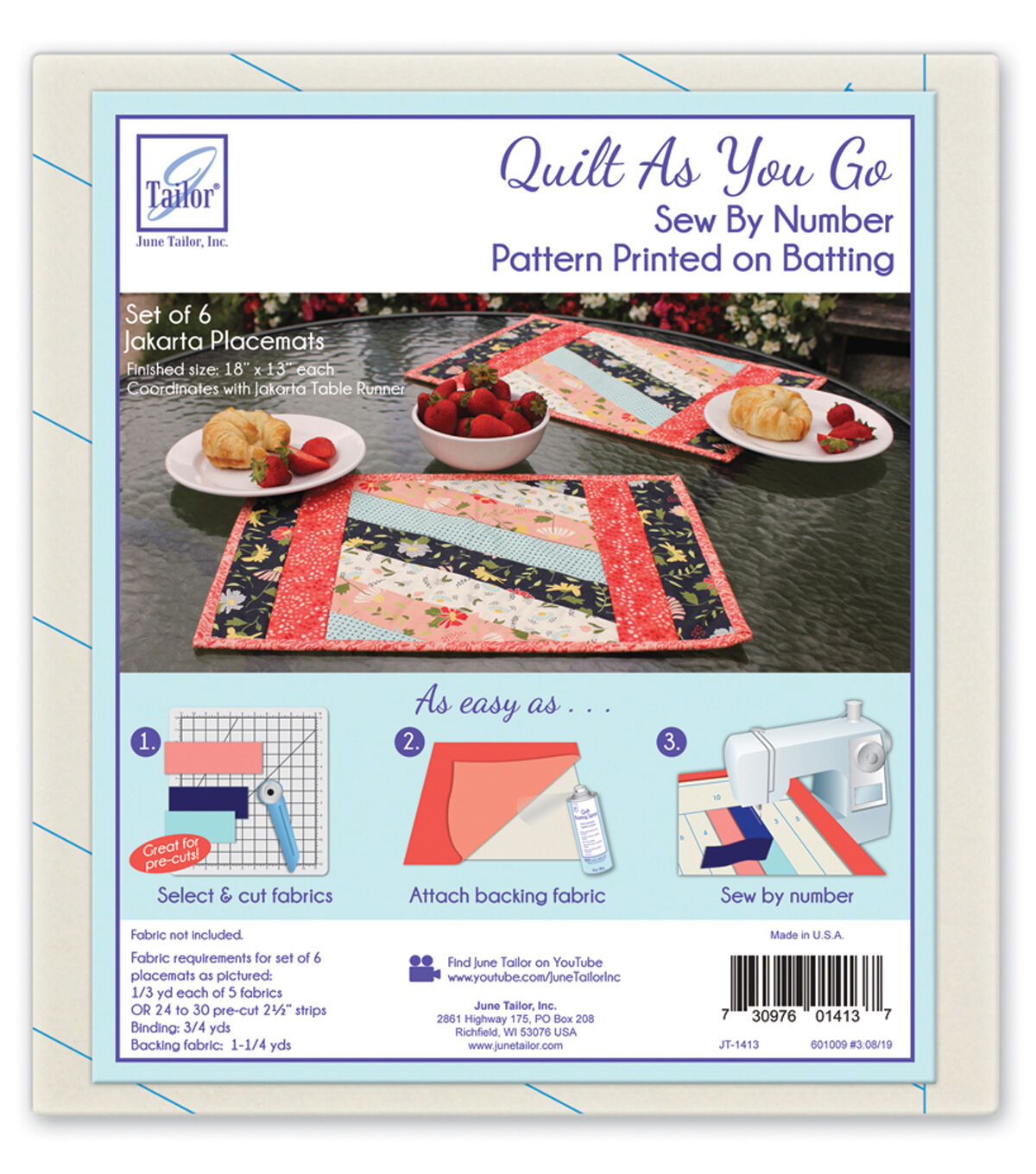 June Tailor Quilt As You Go Batting Placemats Jakarta