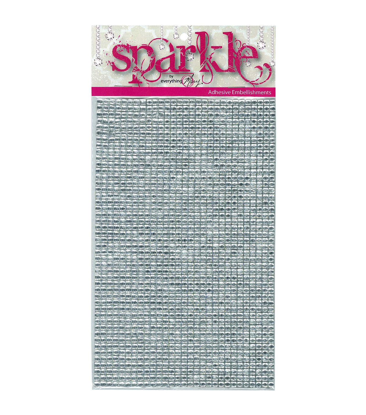 5x8 Sparkle Self Adhesive Decorative Gem Sheet Silver
