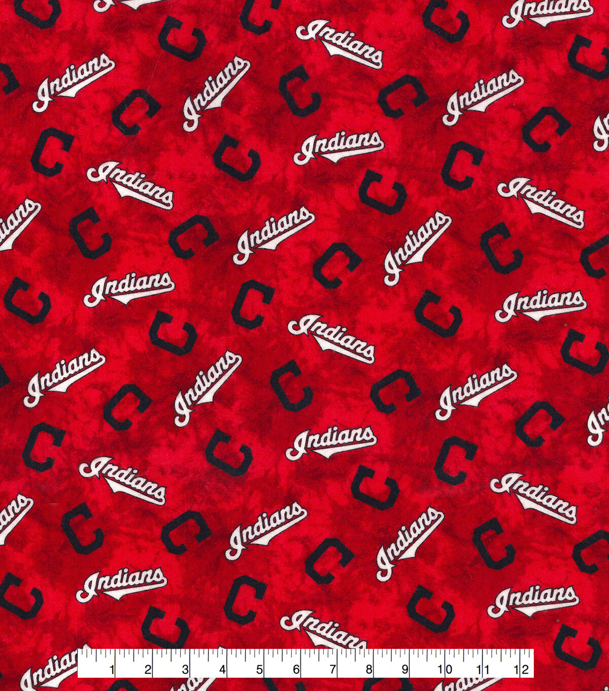 Fabric Traditions Cleveland Baseball Flannel Fabric Tie Dye