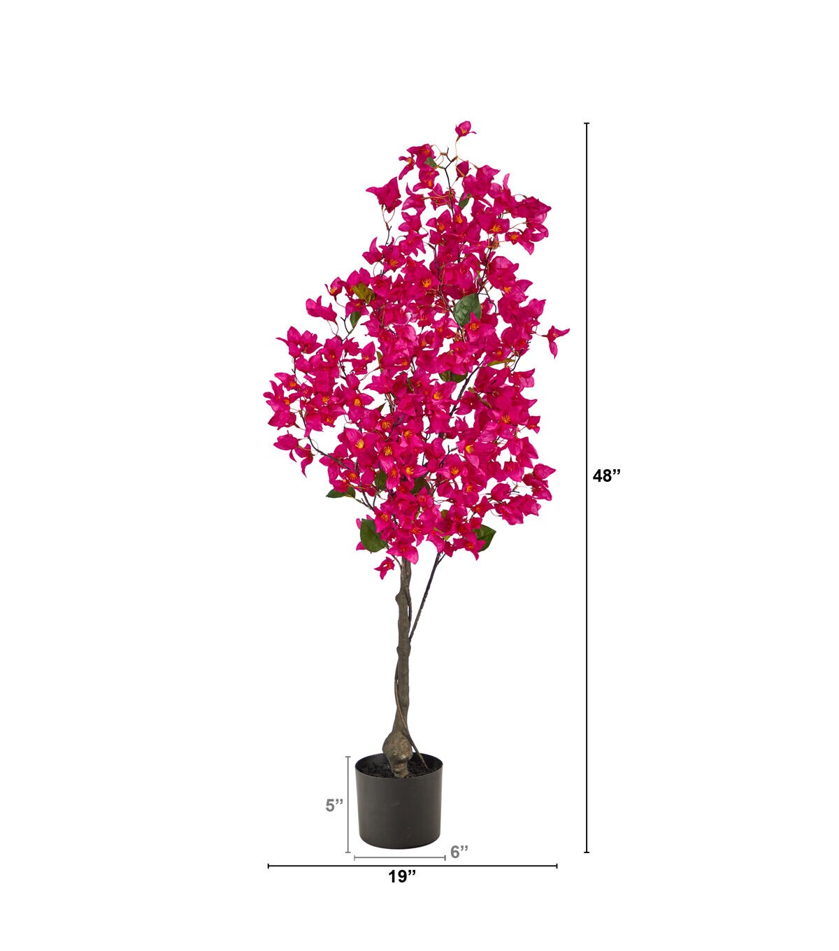 Nearly Natural 4' Dark Pink Bougainvillea Artificial Tree