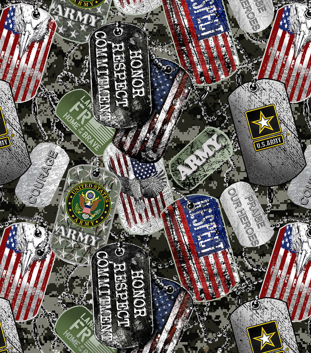 Military Cotton Fabric Army Dog Tags