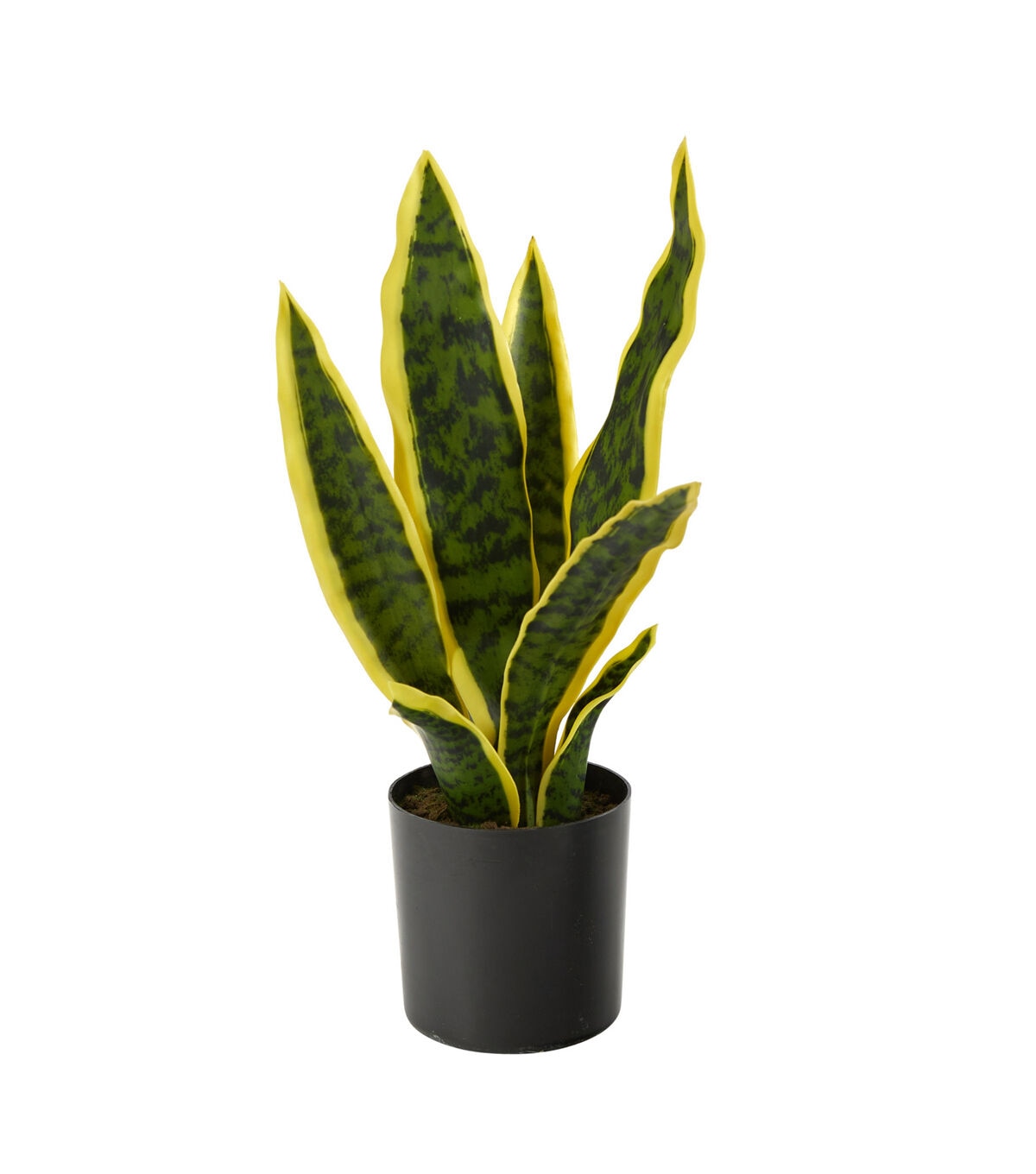 Nearly Natural 14 Artificial Sansevieria Plant in Black Planter