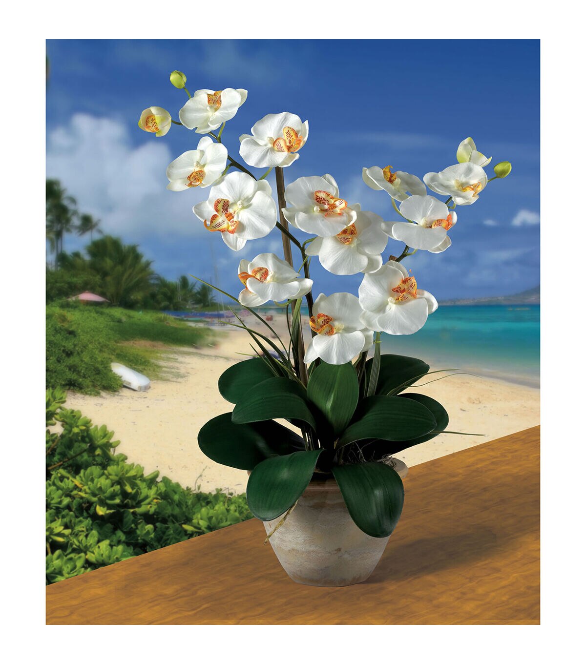 Nearly Natural White Double Phalaenopsis Silk Orchid Flower