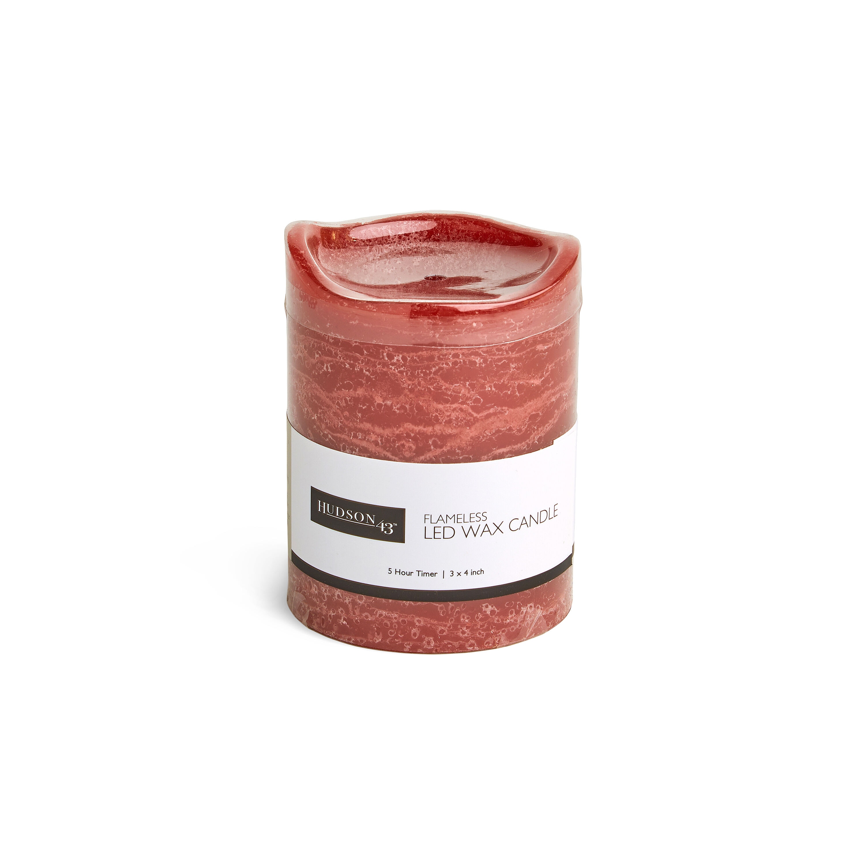 Flameless Pomegranate Scented LED Rustic Pillar Candle 3''x4'' Currant