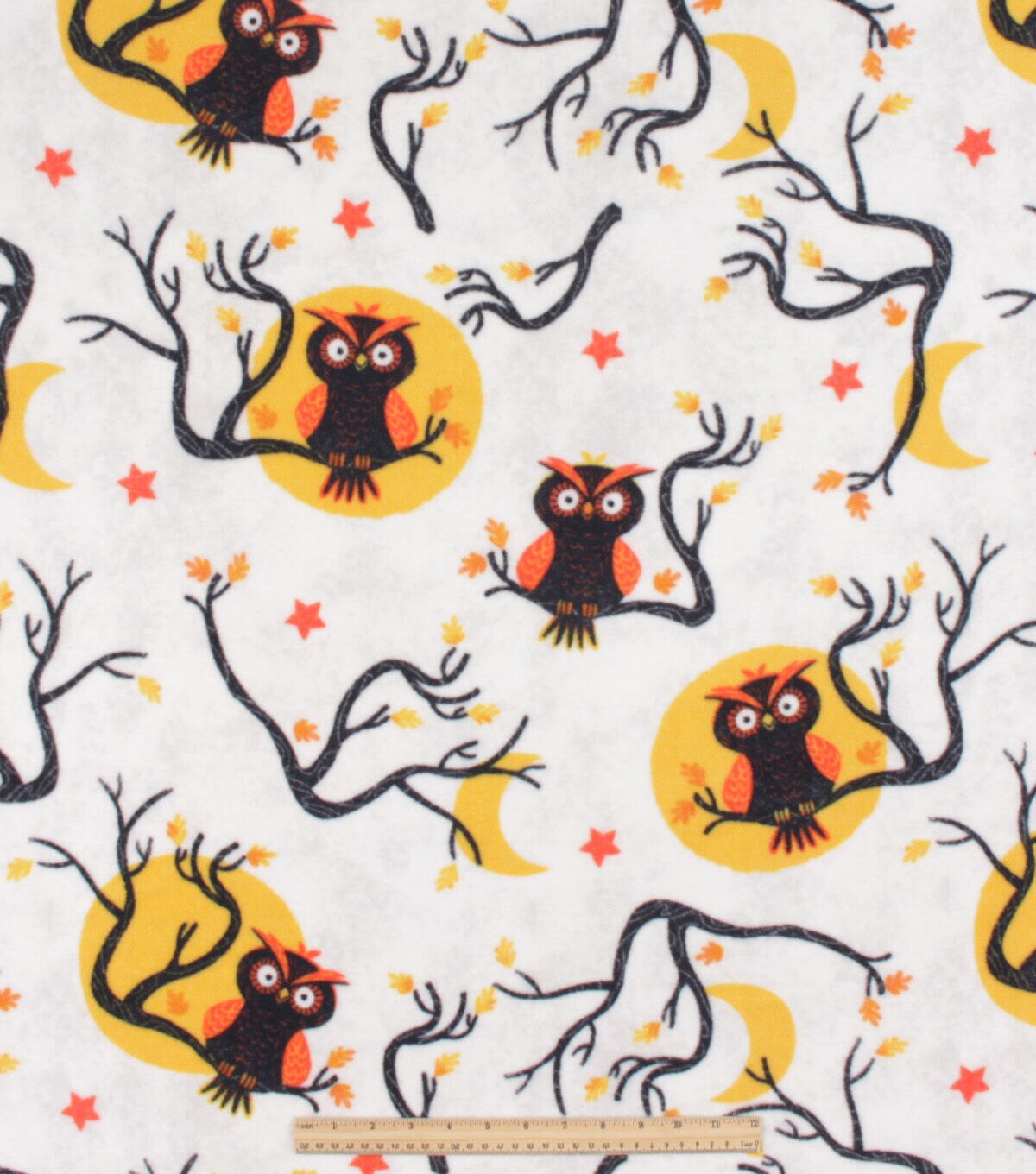 Owls on Branches Anti Pill Fleece Fabric