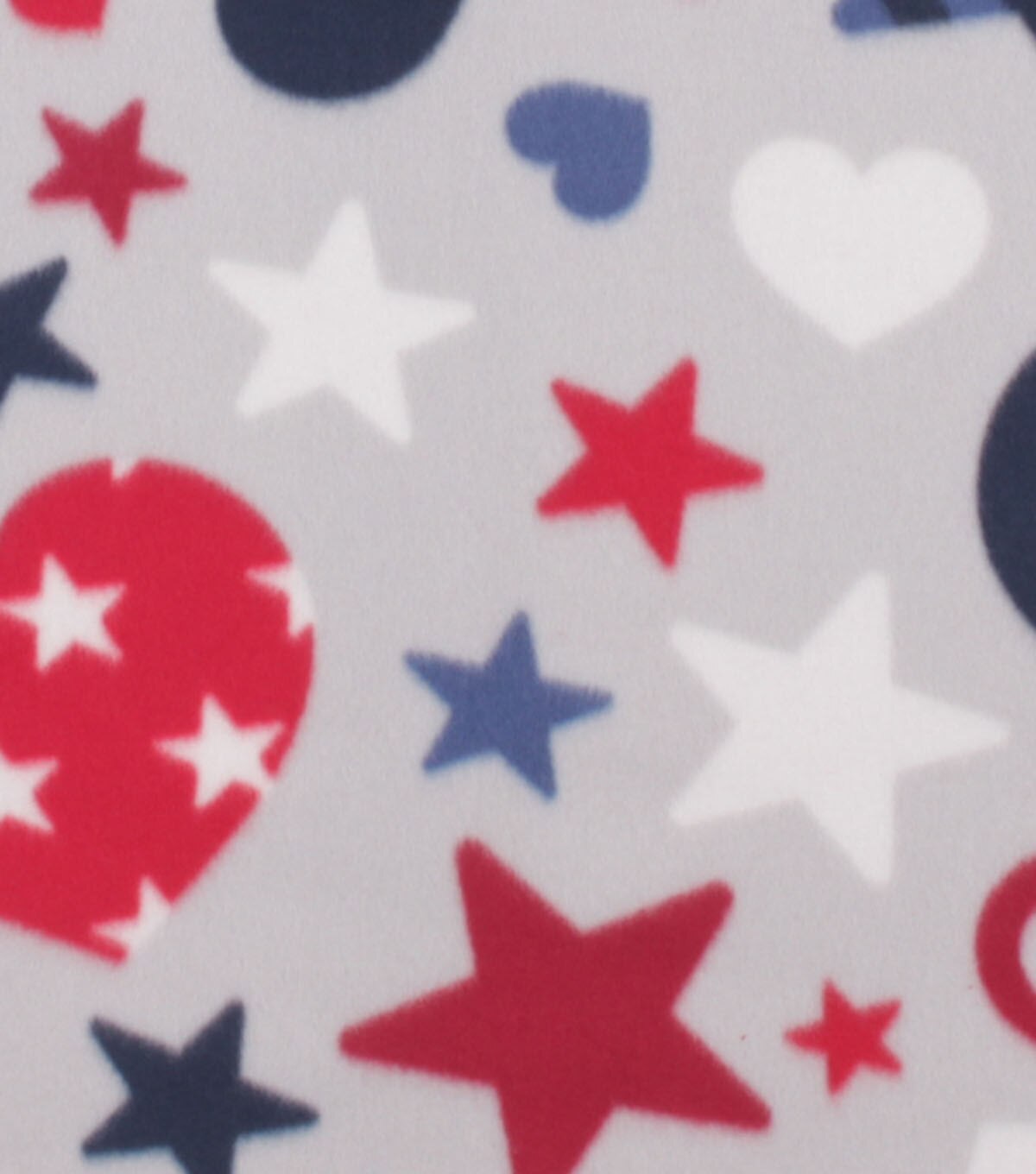 Patriotic Peace Love on Light Gray Blizzard Fleece Fabric