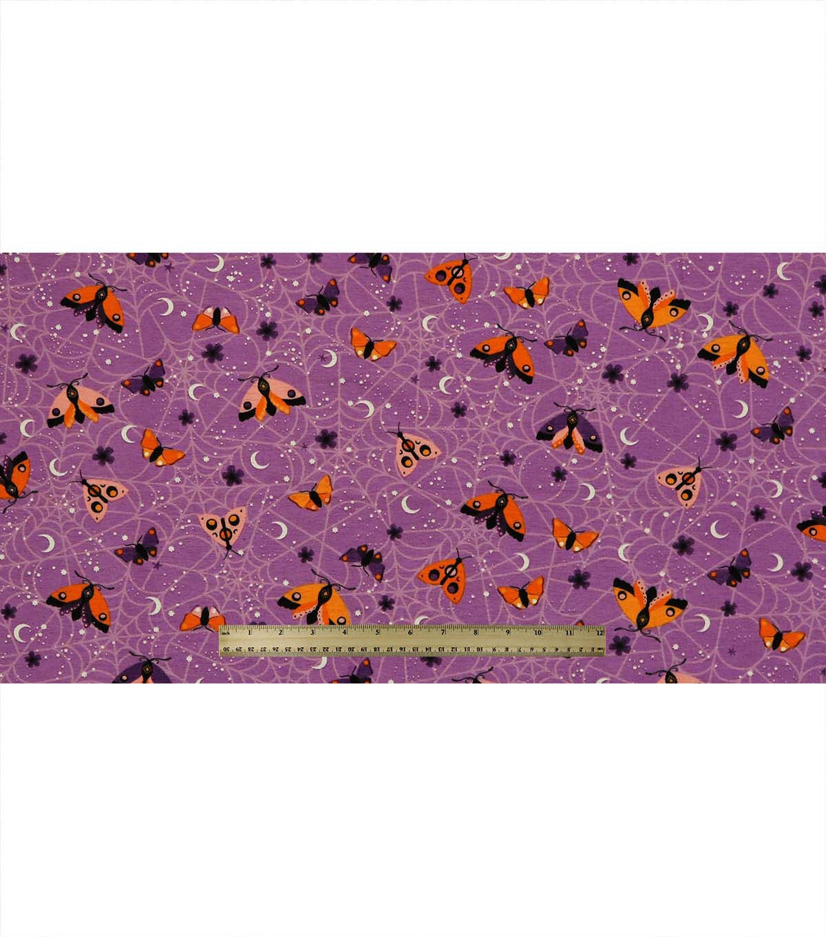 Moths On Purple Super Snuggle Flannel Fabric