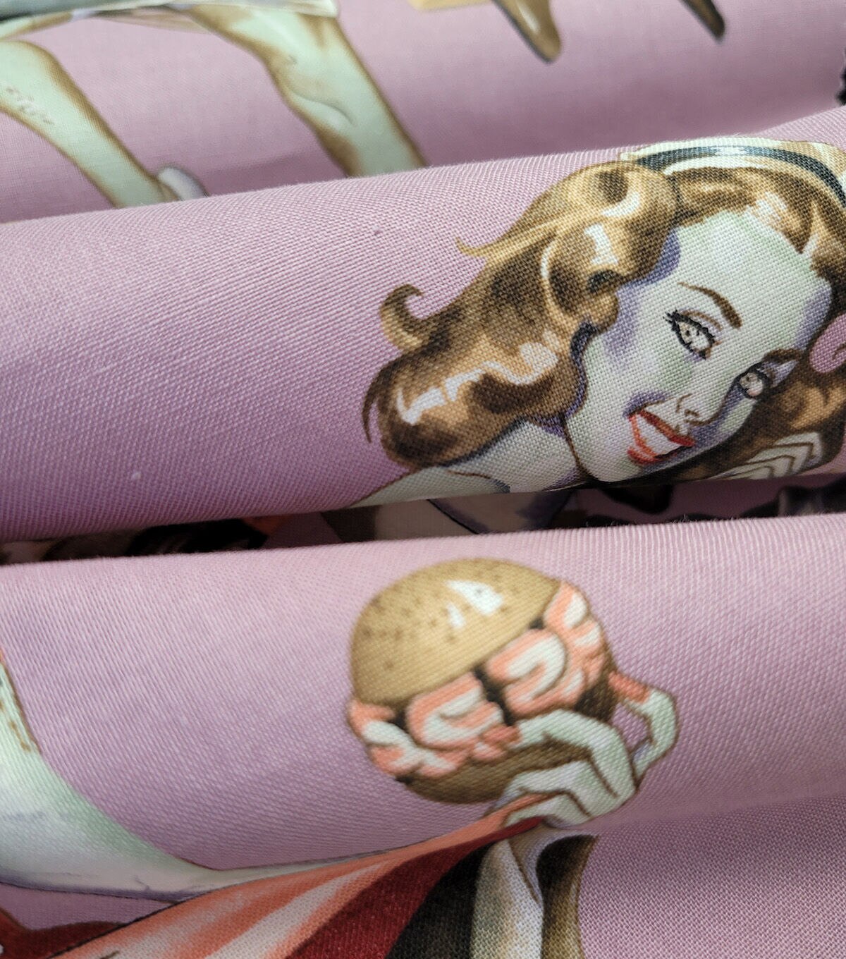 Alexander Henry Beauty With Brains on Pink Premium Cotton Fabric
