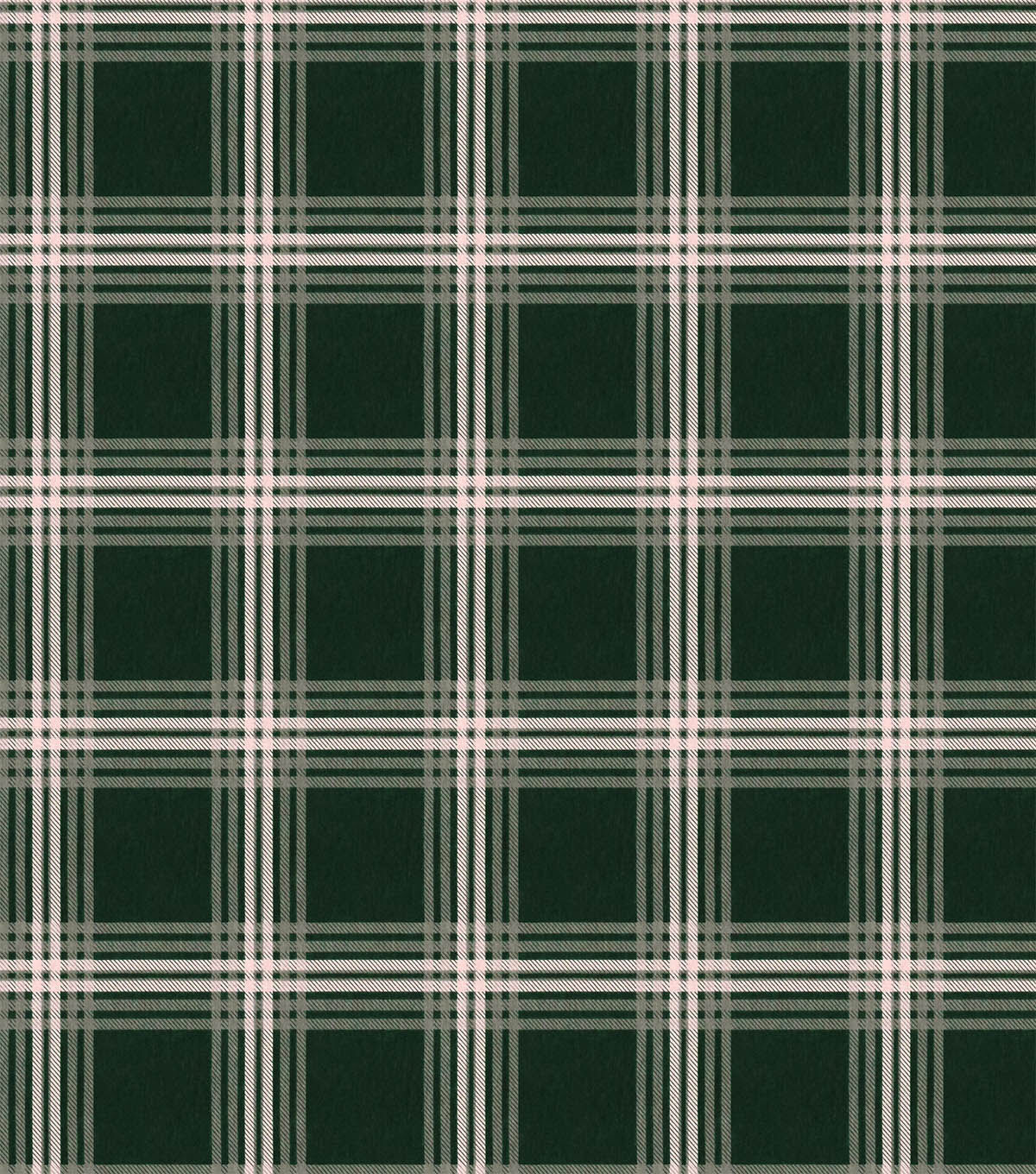 White & Green Plaid Super Snuggle Christmas Flannel Fabric