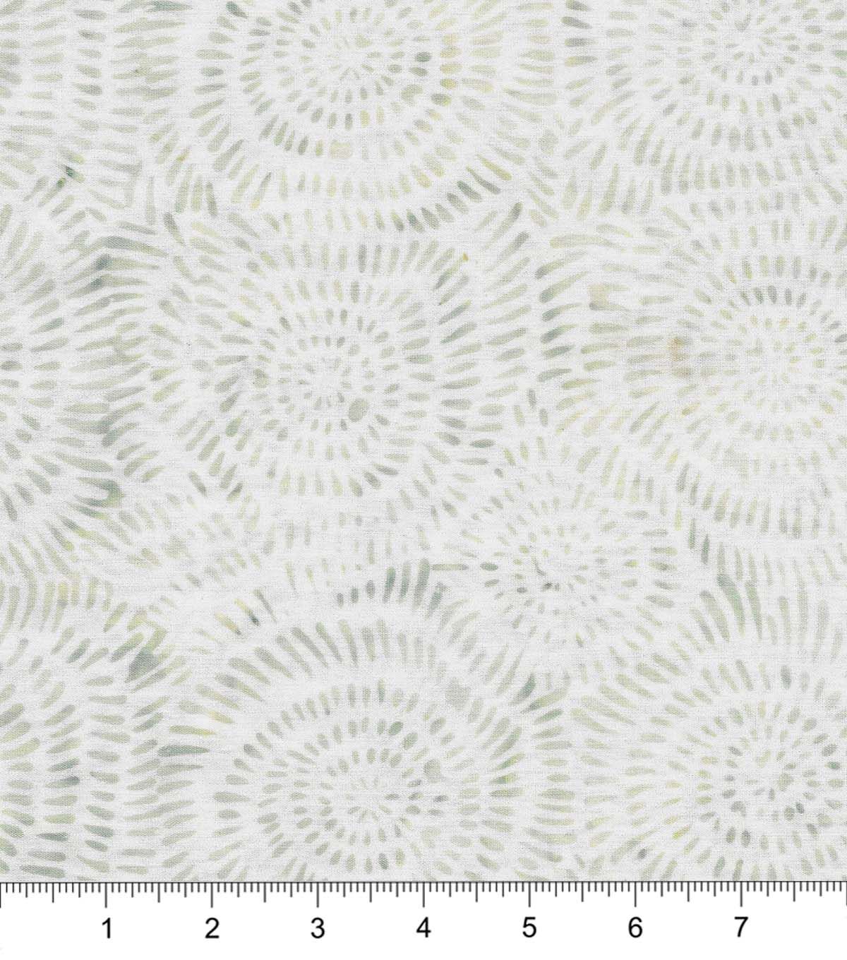 Swirls on White Batik Cotton Fabric