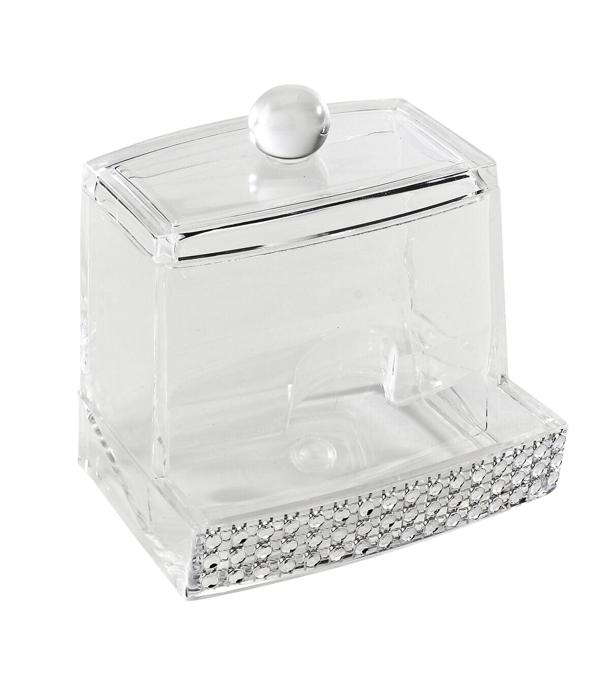 Laura Ashley 4 Q Tip Box With Pave Diamond Design