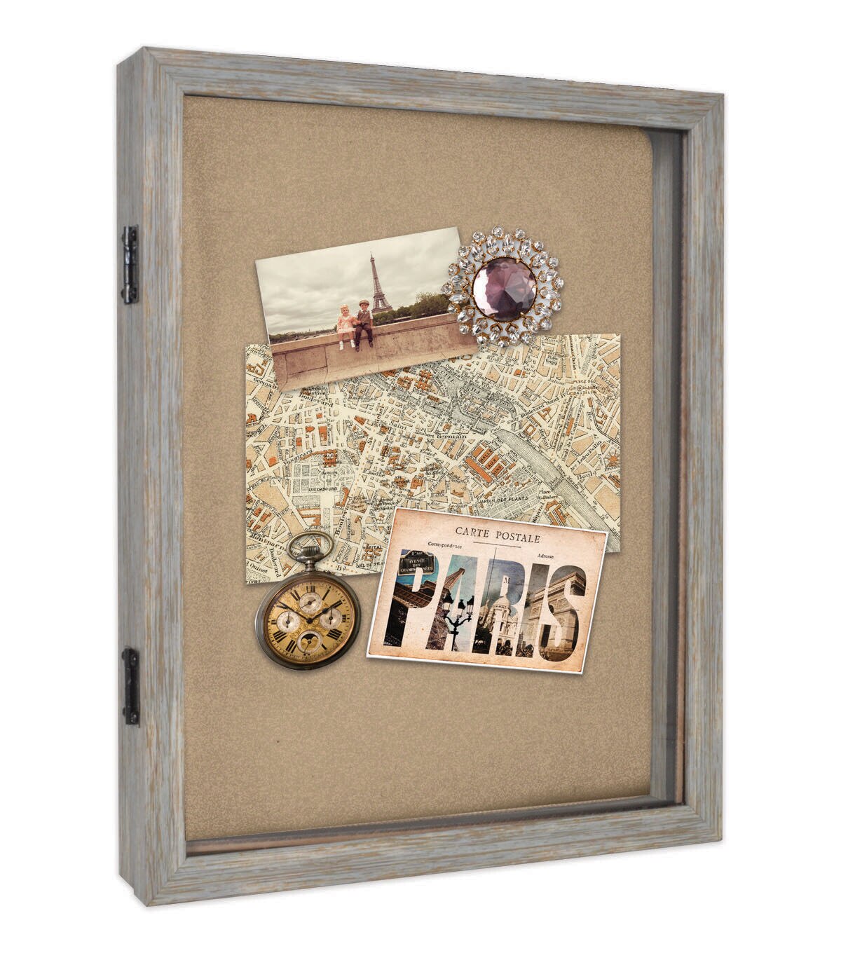 Enchante 12 x 12 Distressed Blue Shadow Bo x Photo Frame